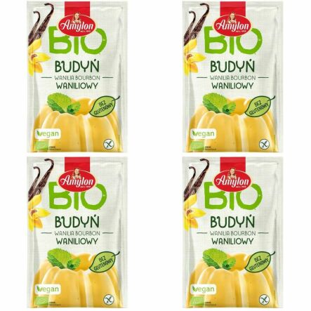 Zestaw 4 x Budyń Waniliowy Bezglutenowy Bio 40 g - Amylon