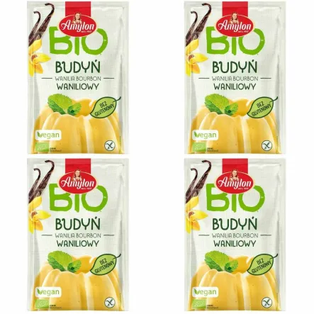 Zestaw 4 x Budyń Waniliowy Bezglutenowy Bio 40 g - Amylon