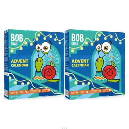 2 x Kalendarz Adwentowy Przekąski, Galaretki i Zabawki 97 g - Bob Snail