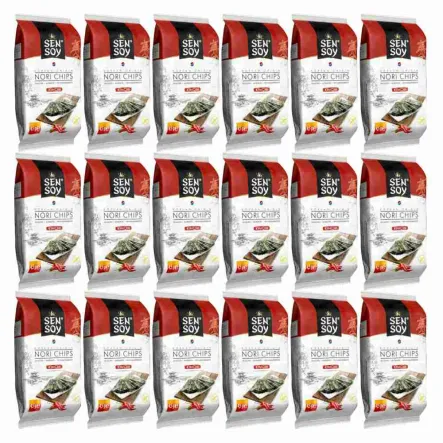 18 x Chipsy Nori Kimchi z Alg Morskich 4,5 g - Sen Soy