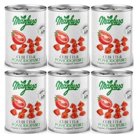 6 x Pomidory w Kawałkach Bio 400 g (240 g) - Manfuso