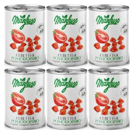 6 x Pomidory w Kawałkach Bio 400 g (240 g) - Manfuso