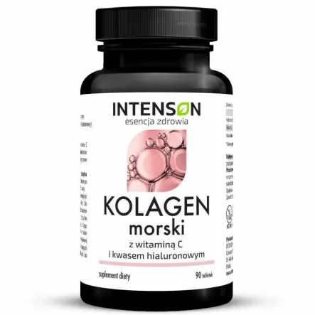 Kolagen Morski + Kwas Hialuronowy + Witamina C 90 Tabletek - Intenson