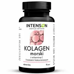 Kolagen Morski + Kwas Hialuronowy + Witamina C 90 Tabletek - Intenson