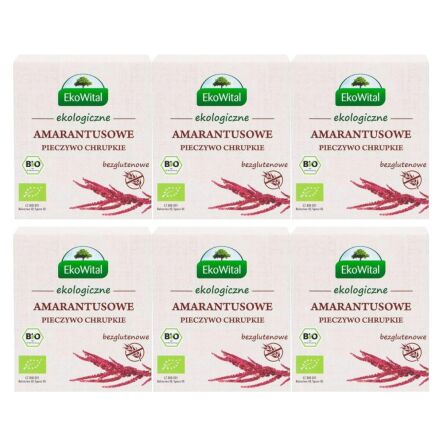 6 x Pieczywo Chrupkie Amarantusowe Bezglutenowe Bio 100 g - EkoWital