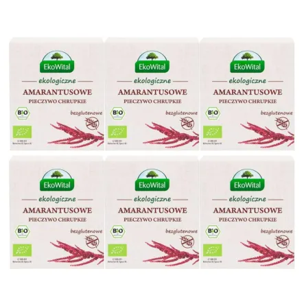 6 x Pieczywo Chrupkie Amarantusowe Bezglutenowe Bio 100 g - EkoWital