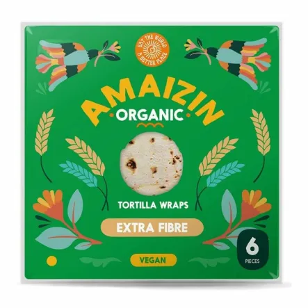 Tortilla Wraps z Otrębami Bio 240 g - Amaizin