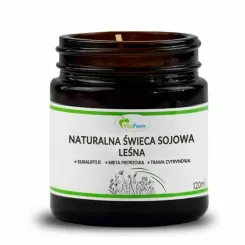 Naturalna Świeca Sojowa LEŚNA (Eukaliptus, Mięta Pieprzowa, Trawa Cytrynowa) 120 ml - Vitafarm