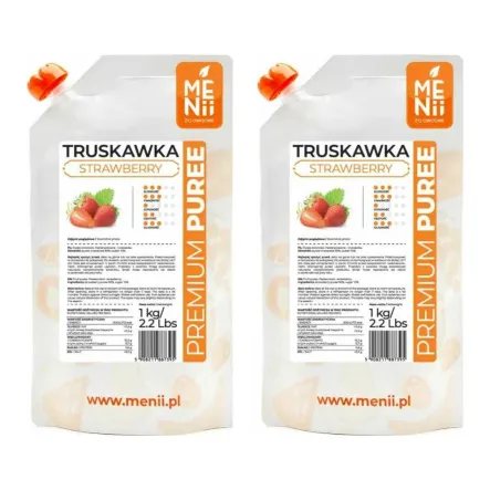 2 x Puree Truskawka Premium Pulpa 1 kg Menii