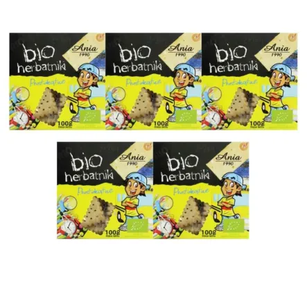 5 x Herbatniki Prostokątne Bio 100 g Bio Ania