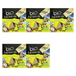 5 x Herbatniki Prostokątne Bio 100 g Bio Ania