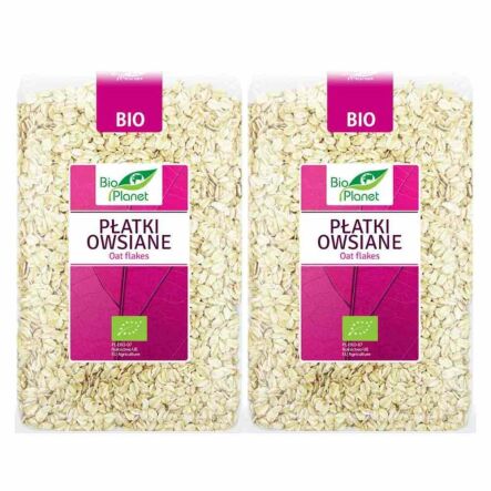 Zestaw 2 x Płatki Owsiane Bio 1 kg  - Bio Planet