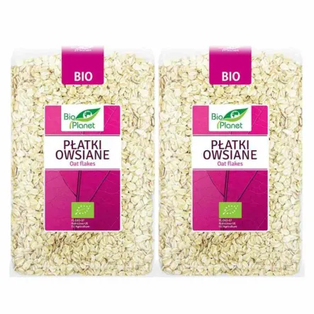 Zestaw 2 x Płatki Owsiane Bio 1 kg  - Bio Planet