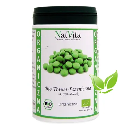 Trawa Pszeniczna Bio Tabletki 250 g 500 sztuk Natvita