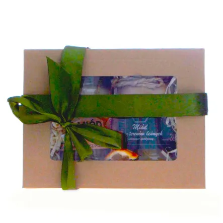 Zestaw Prezentowy: Miód z Terenów Leśnych 380 g + Miód z Propolisem 400 g - Miody Dworskie