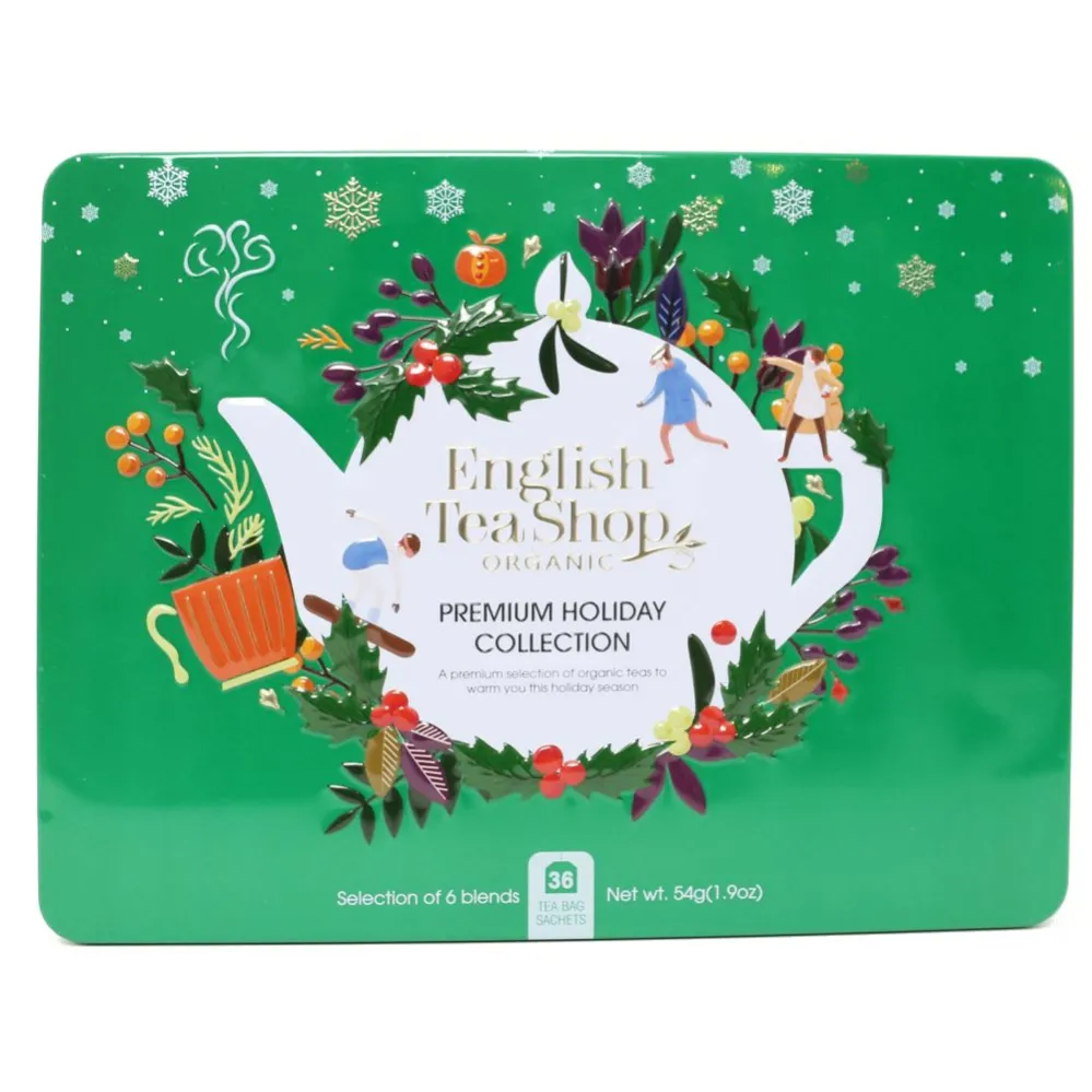 Herbata Świąteczna Bio Zielona Puszka 54 g (36 Sztuk) - English Tea Shop