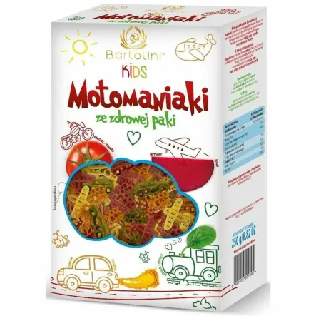 Makaron Pszenny 5 Smaków Dla Dzieci Motomaniaki 250 g - Bartolini