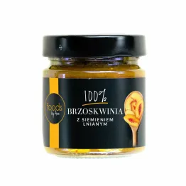Dżem 100% Brzoskwinia z Siemieniem Lnianym 200 g - Foods by Ann
