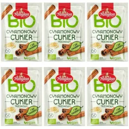 6 x Cukier Cynamonowy Trzcinowy Bezglutenowy Bio 20 g - Amylon
