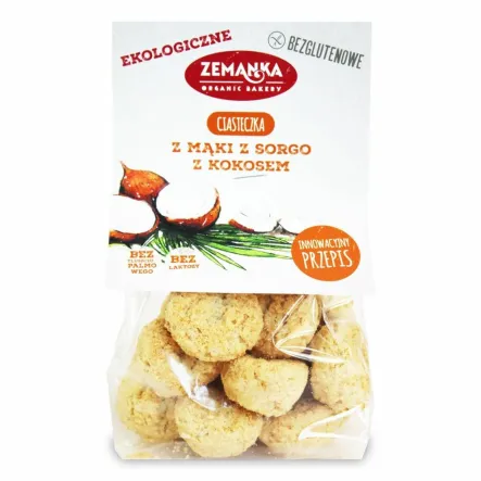 Ciasteczka z Mąki z Sorgo z Kokosem Bezglutenowe Bio 100 g Zemanka