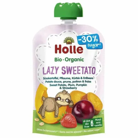 Mus Batat, Śliwka, Dynia, Truskawka Bez Dodatku Cukru Bezglutenowy Demeter Bio 100 g - Holle