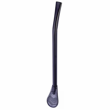 Bombilla Nierdzewna Czarna 15,5 cm - Pizca Del Mundo