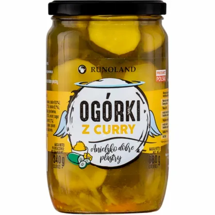 Ogórki z Curry - Anielsko Dobre Plastry 680 g (340 g) -  Runoland