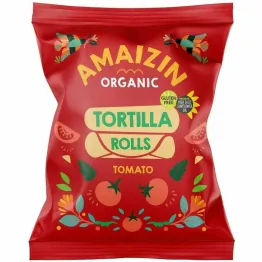 Chipsy Kukurydziane Rolls Pomidorowe Bezglutenowe Bio 100 g - Amaizin
