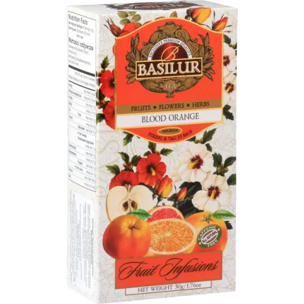 Herbata Owocowa w Saszetkach BLOOD ORANGE 50 g (25x 2 g) - BASILUR 