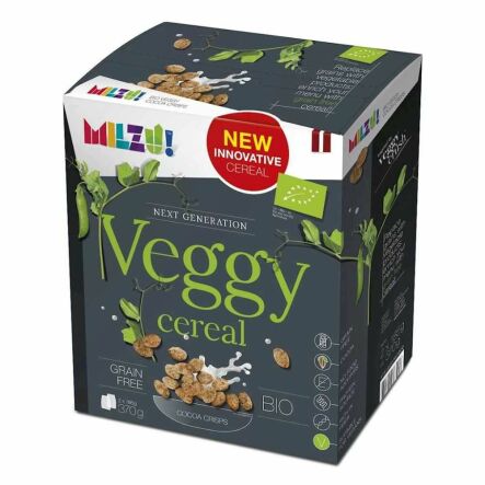 Chrupki z Szarego Grochu Kakaowe Veggy Cereal Bio 370 g - Milzu