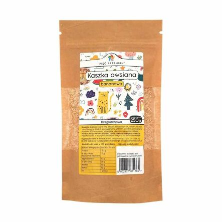 Kaszka Owsiana Bezglutenowa Bananowa 250 g - Pięć Przemian