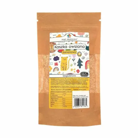 Kaszka Owsiana Bezglutenowa Bananowa 250 g - Pięć Przemian