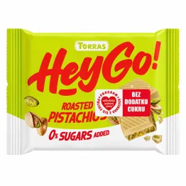 Czekolada Biała z Prażonymi Pistacjami Bez Dodatku Cukru Bezglutenowa 60 g -Torras