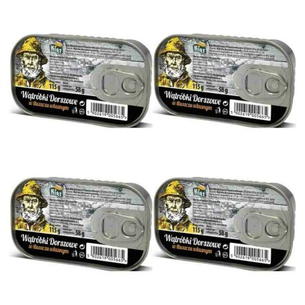 4 x Wątróbka z Dorsza w Tłuszczu Własnym 115 g (58 g) - Kier - Wątróbki dorszowe