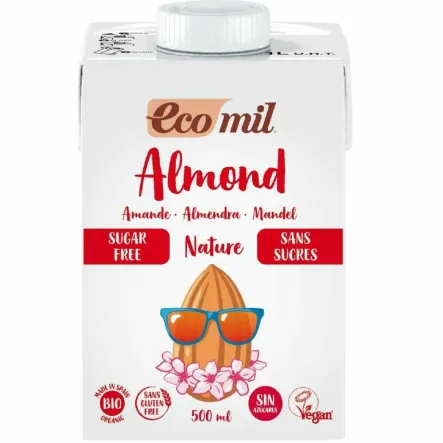 Napój Migdałowy Bez Dodatku Cukru Bio 500 ml UHT - Ecomil