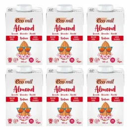 6 x Napój Migdałowy Bez Dodatku Cukru Bio 500 ml UHT - Ecomil