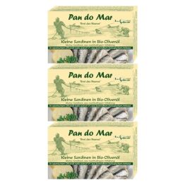 3 x Sardynki w Bio Oliwie z Oliwek 120 g (90 g)  - Pan Do Mar