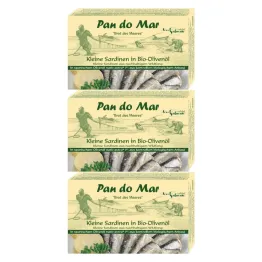 3 x Sardynki w Bio Oliwie z Oliwek 120 g (90 g)  - Pan Do Mar