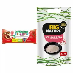 Zdrowy Lizak Mniam - Mniam TRUSKAWKA Łezka - Starpharma + Sól Himalajska Różowa Drobna 2,2 kg - Big Nature