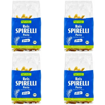 4 x Makaron Ryżowy Razowy Świderki Bezglutenowy Bio 250 g - Rapunzel