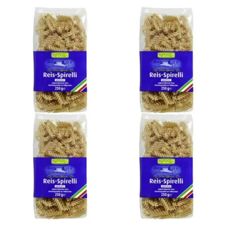 4 x Makaron Ryżowy Razowy Świderki Bezglutenowy Bio 250 g - Rapunzel