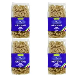 4 x Makaron Ryżowy Razowy Świderki Bezglutenowy Bio 250 g - Rapunzel