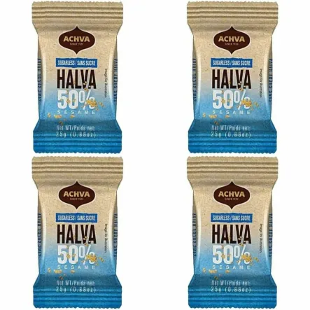 4 x Chałwa Waniliowa Bez Dodatku Cukru 25 g - Achva