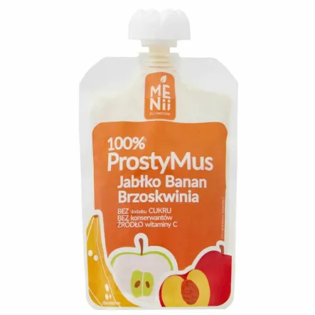 Prosty Mus - Jabłko, Banan, Brzoskwinia 100 g - Menii