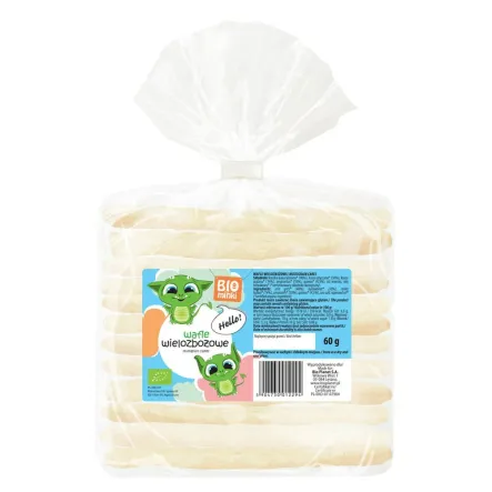 Wafle Wielozbożowe z Kukurydzy, Gryki, Prosa, Amarantusa, Komosy  Bio 60 G - Biominki - Przecena Krótka Data Minimalnej Trwałości