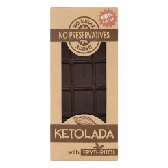 Przepyszna KETOLADA® Czekolada 60% z Erytrytolem 100 g - tylko kakao i erytrol !