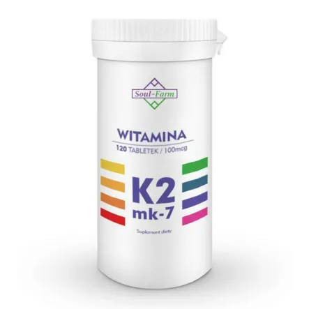 Witamina K2 Mk7 100 mcg 120 Tabletek - Soul Farm 