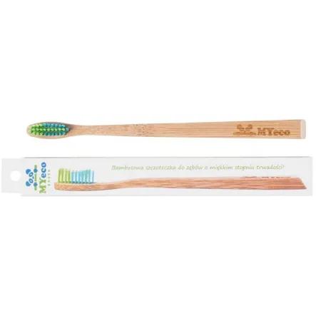 Szczoteczka Bambusowa Do Zębów Slim Soft - Zielono-Niebieska MyEcoBrush