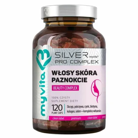 Włosy Skóra Paznokcie Beauty Complex 120 Kapsułek - MyVita Silver