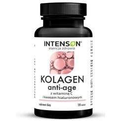 Kolagen ANTI-AGE+ Kwas Hialuronowy+ Witamina C  120 Tabletek - Intenson
